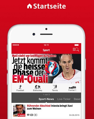 Neue Sport App der Blick-Gruppe erhältlich